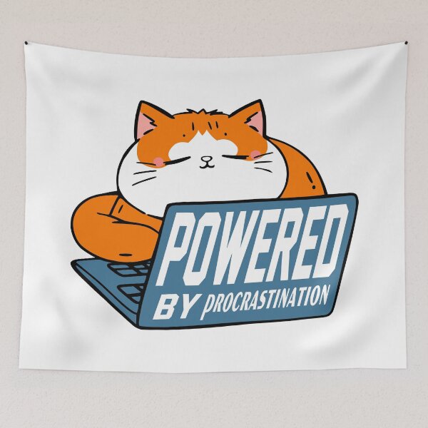 Item preview, Powered by Procrastination designed and sold by DAFIN.