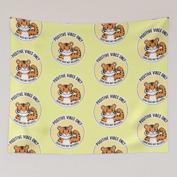 Item preview, Positive Vibes Only (Road Rage Not Included) - Cute Tiger Sticker designed and sold by bvdesignart.