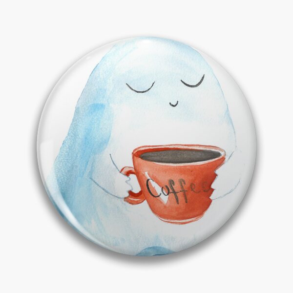 Item preview, Cute Ghost with Coffee Mug - Watercolor Halloween designed and sold by Kozhyna.