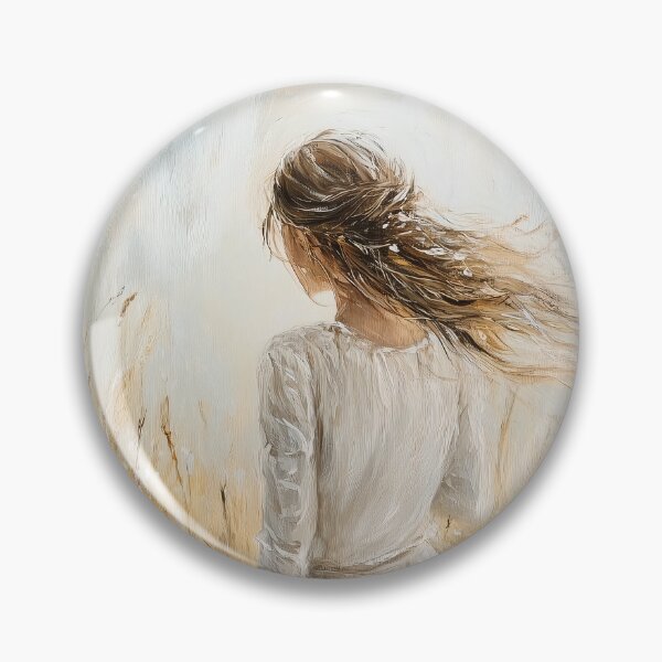Item preview, Rustic Art, Girl on Wildflowers Field in Pastel Colors designed and sold by LaboPrint.