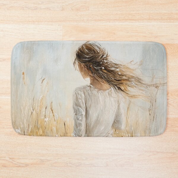 Item preview, Rustic Art, Girl on Wildflowers Field in Pastel Colors designed and sold by LaboPrint.