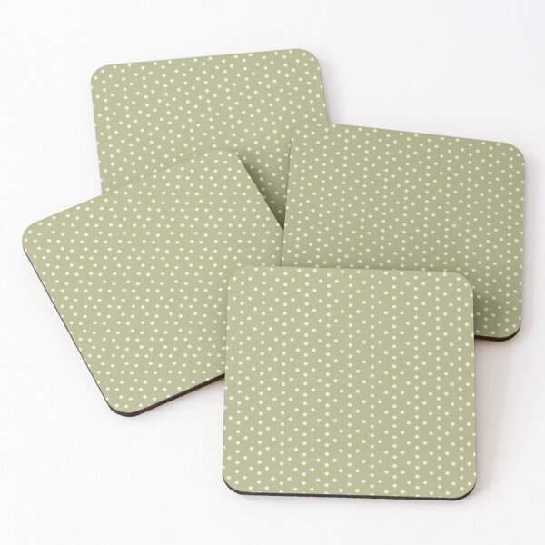 Item preview, Pastel green beige polkadot pattern  designed and sold by EmeraldeaArt.