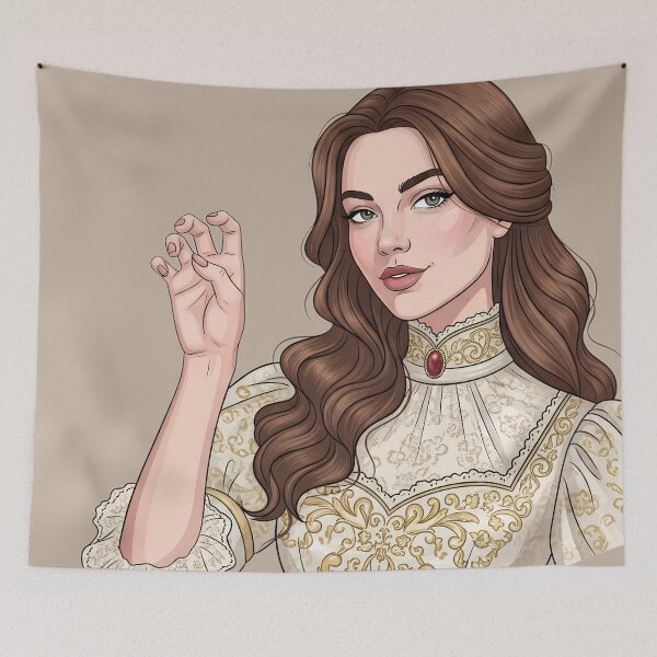 Item preview, Victorian Girl Cat Claw Pose – “Grrr Means Confidence” Statement Art designed and sold by MAGICKEY2024.