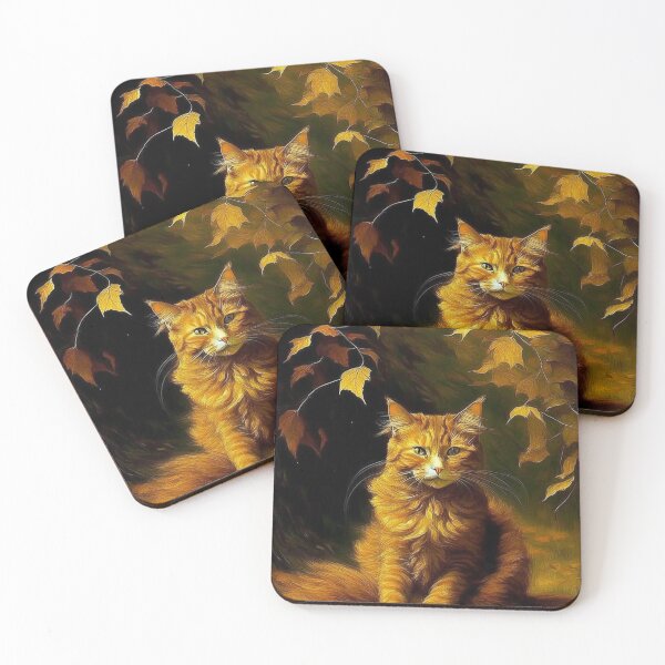 Item preview, Cute cat in autumn designed and sold by Merrylands Artshop.