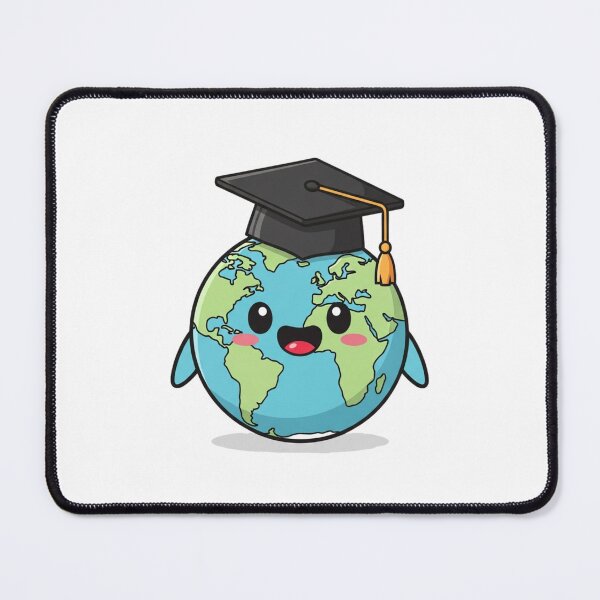Item preview, Happy Earth Graduation – Cute Globe in Cap Design designed and sold by Rank Sol.
