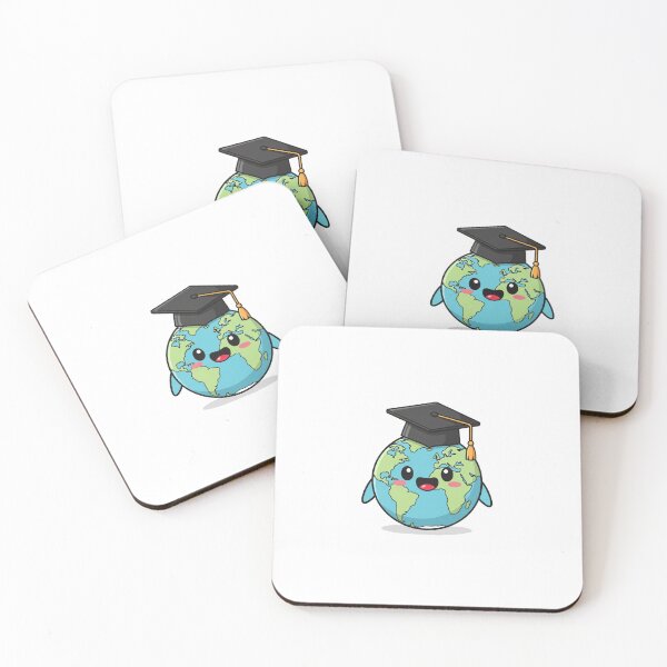 Item preview, Happy Earth Graduation – Cute Globe in Cap Design designed and sold by Rank Sol.