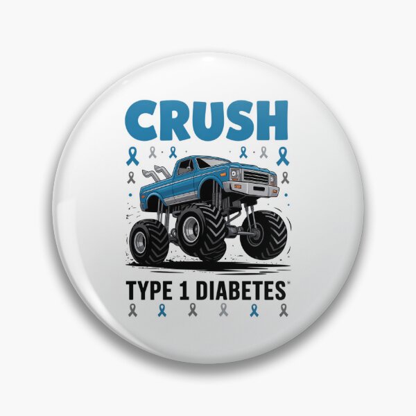 Item preview, Crush Type 1 Diabetes Awareness T1D Warrior Monster Truck designed and sold by CookWorldLaughs.