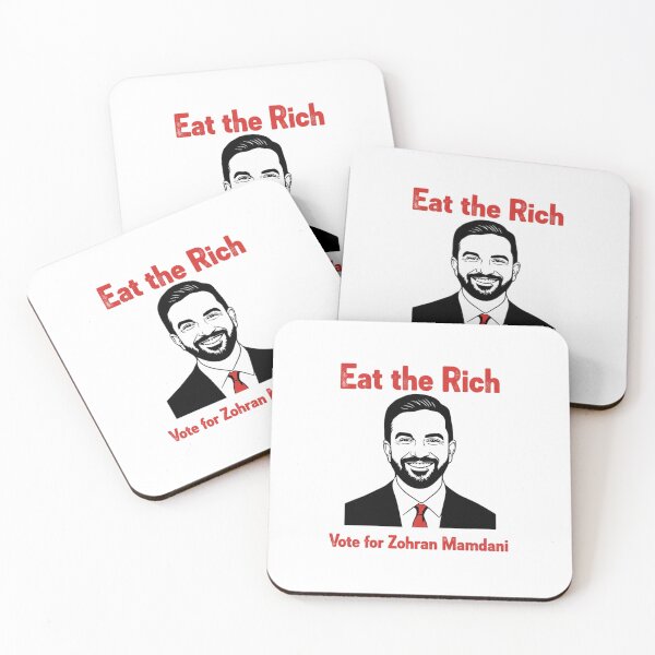 Item preview, Zohran Mamdani, NYC mayor, Eat the Rich, funnyfits70, Humor, Funny, retro, vintages, funny quotes, animal humor, designed and sold by FunnyFits70.
