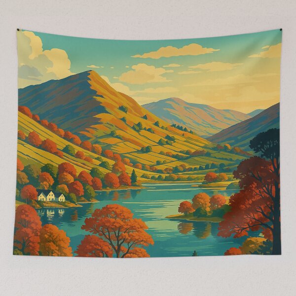 Item preview, Lake District England – Vintage Travel Poster Style Landscape designed and sold by Fans-Favourites.