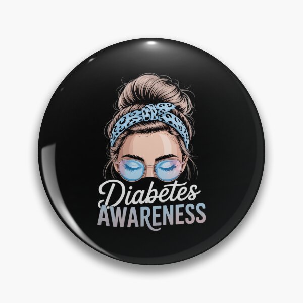 Item preview, Diabetes Awareness Messy Bun Hair Type T1D T2D Diabetes designed and sold by CookWorldLaughs.