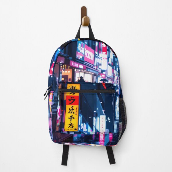 Item preview, Cyberpunk City Nights – Neon Rain Street Scene Artwork designed and sold by artmanikin.