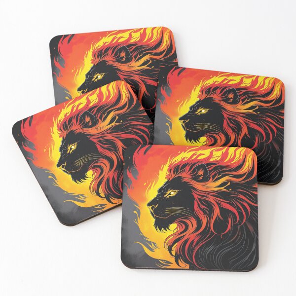 Item preview, Fire Lion Artwork - Fiery Beast Illustration designed and sold by faleisvolen22.