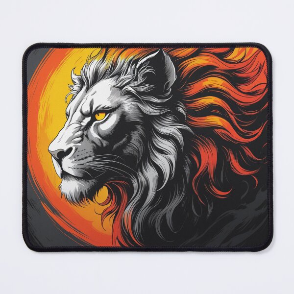 Item preview, Flaming Lion Head - Powerful Animal Design designed and sold by faleisvolen22.