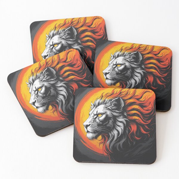 Item preview, Flaming Lion Head - Powerful Animal Design designed and sold by faleisvolen22.