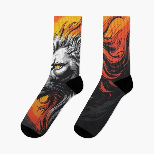 Item preview, Flaming Lion Head - Powerful Animal Design designed and sold by faleisvolen22.