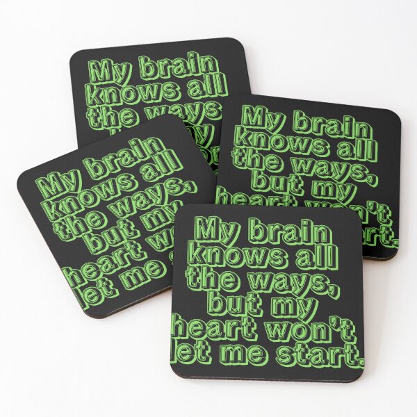 Item preview, Brain Knows Ways Heart Won’t Start – Emotional Poetic Quote for Deep Thinkers designed and sold by SnarkyTextStudiO.