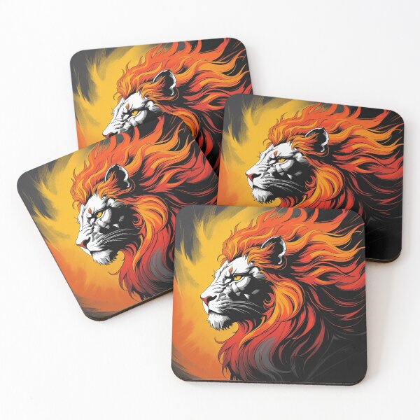 Item preview, Lion On Fire - Bold Fiery Mane Art designed and sold by faleisvolen22.