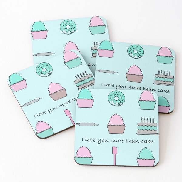 Item preview, I love you more than cake (turquoise version) designed and sold by AnnaSkoyles.