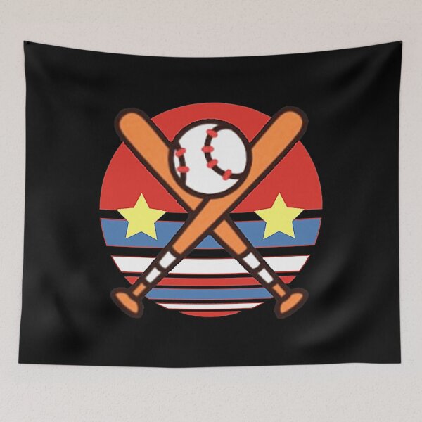 Item preview,  Crossed Bats And Baseball Double Stars designed and sold by RettaJerdee.