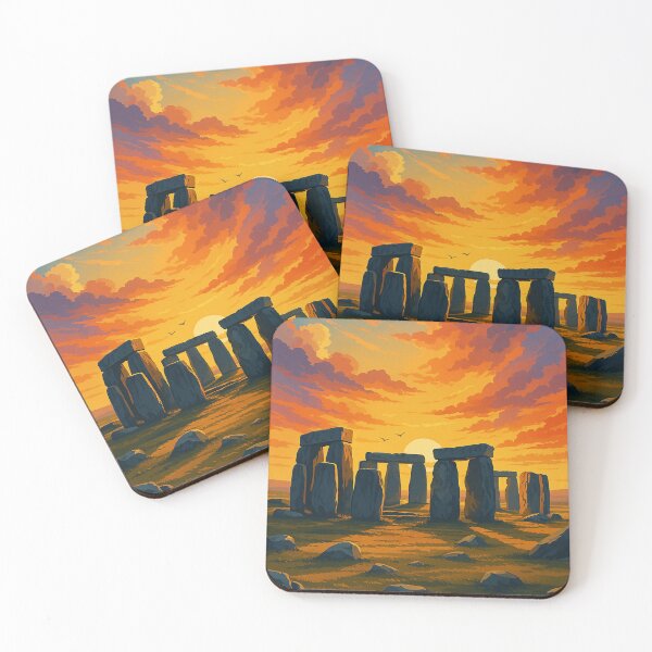 Item preview, Stonehenge England – Vintage Travel Poster at Sunset designed and sold by Fans-Favourites.