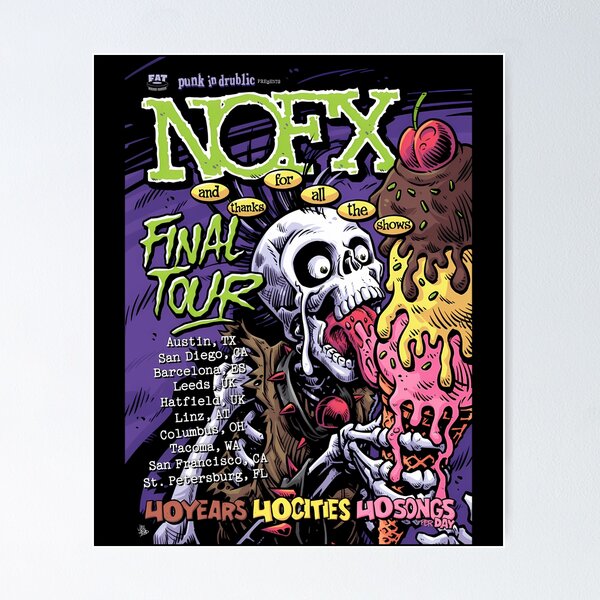 nofx ファイナルツアーポスター NOFX Los Angeles, CA Day 3 Oct 6, 2024 The Final Show Poster