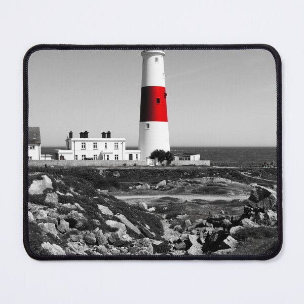 Item preview, Portland Bill Lighthouse in Black White and Red designed and sold by John Gilham - Landscape Photography.