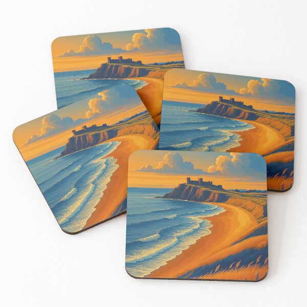 Item preview, Tynemouth England – Coastal Sunset Vintage Travel Poster designed and sold by Fans-Favourites.