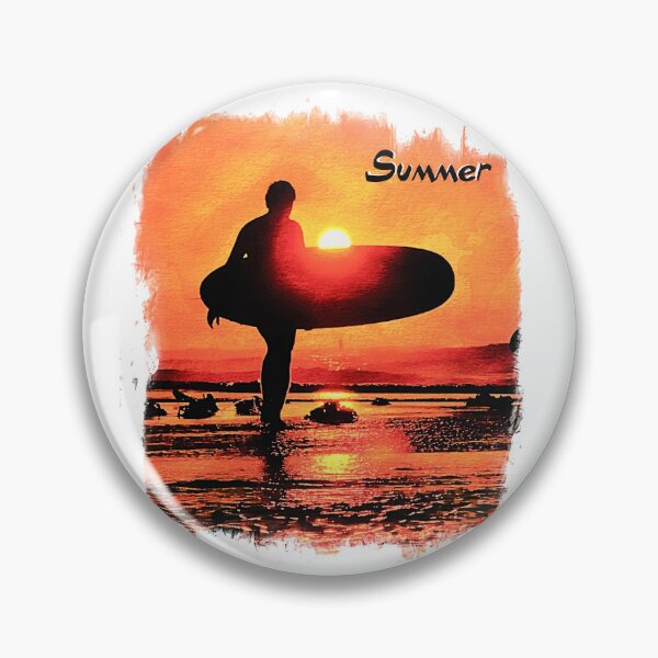Item preview, Memories Of Summer Surfer At Sunset. Digital Art WallsOfFame designed and sold by WallsOfFameAust.