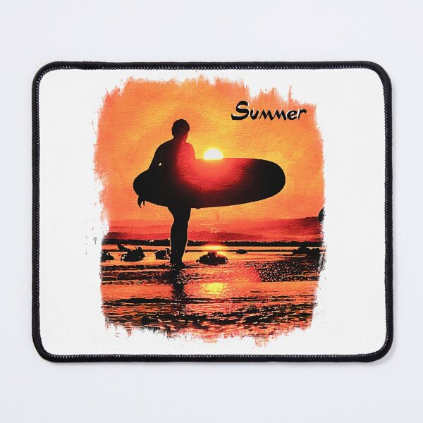 Item preview, Memories Of Summer Surfer At Sunset. Digital Art WallsOfFame designed and sold by WallsOfFameAust.
