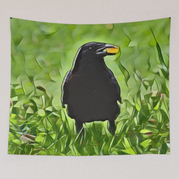 Item preview, Crow Amidst Lush Greenery In Retro Pop designed and sold by Fearless-Fox.