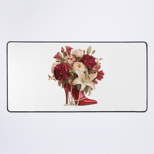 Item preview, Red Heel Floral Fashion Illustration designed and sold by FlatFashionista.