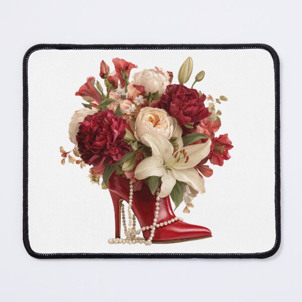 Item preview, Red Heel Floral Fashion Illustration designed and sold by FlatFashionista.