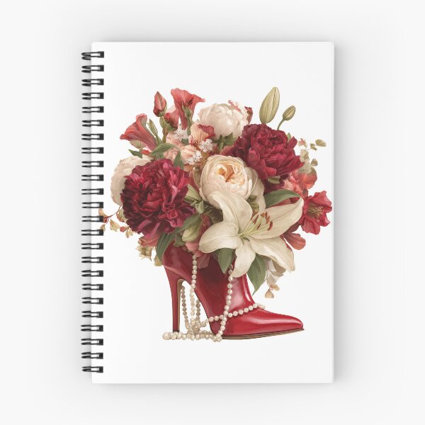 Artikelvorschau, Rote Ferse Blumenmode Illustration entworfen und verkauft von FlatFashionista.
