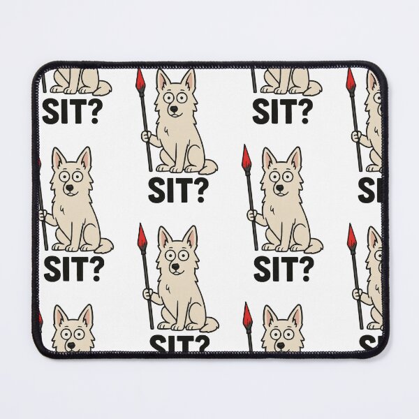 Item preview, Wide-Eyed Swiss Shepherd Spear Humor designed and sold by Flying Doggo.