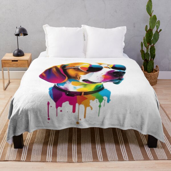 Item preview, Colorful Dog with Sunglasses – Vibrant Pop Art Design | Cool Beagle Artwork for T-Shirts, Posters, Stickers & Home Decor. designed and sold by BlueHillsJanot.