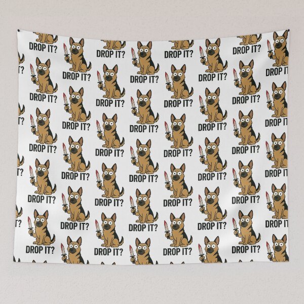 Item preview, German Shepherd Knife Cartoon Humor designed and sold by Flying Doggo.