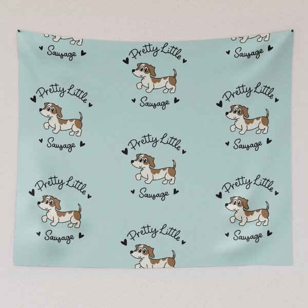 Item preview, Pretty Little Sausage - Adorable Brown Piebald Dachshund Sausage Dog designed and sold by Laura Deakin Artist.