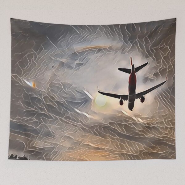 Item preview, Airplane Soaring Through Dramatic Skies In Gemstone designed and sold by Fearless-Fox.