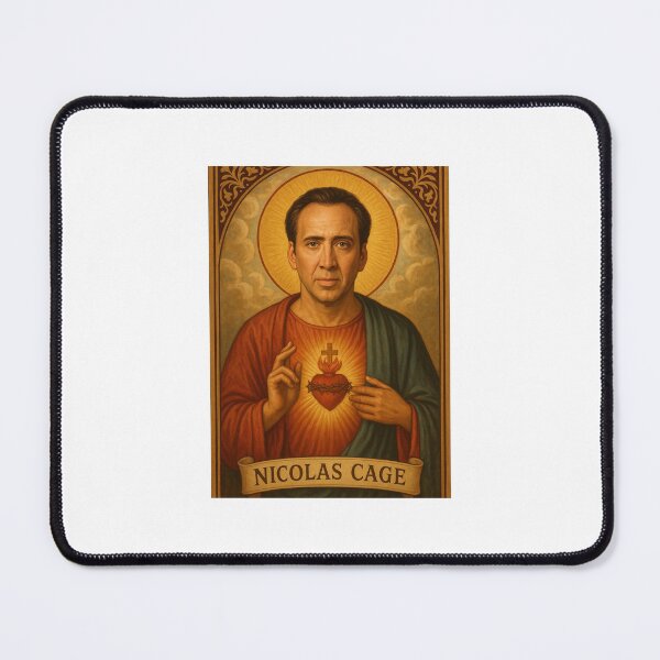 Item preview, Nicolas cage saint celebrity birthday funny meme holy prank weird designed and sold by CheeseBlueprint.