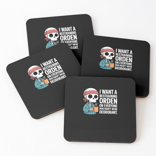 Item preview, Skeleton Coffee Quote - I Want a Restraining Order on Everyone who Doesn't wear designed and sold by MissRasheedHam.