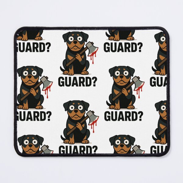 Item preview, Rottweiler Cartoon Humor with Battle Axe designed and sold by Flying Doggo.
