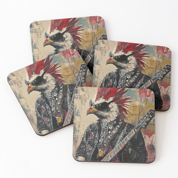 Item preview, Punk Rock Rooster with Guitar and Spiked Accessories designed and sold by LaboPrint.