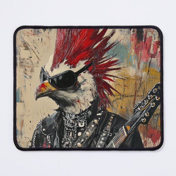 Item preview, Punk Rock Rooster with Guitar and Spiked Accessories designed and sold by LaboPrint.