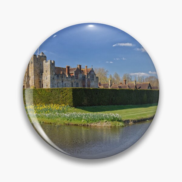 Item preview, Heaver Castle in Kent England UK at springtime with daffodils in bloom on the bank of the moat designed and sold by John Gilham - Landscape Photography.