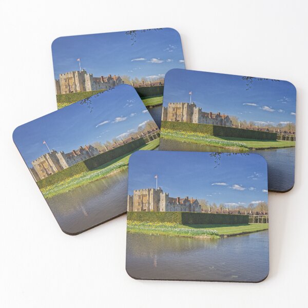 Item preview, Heaver Castle in Kent England UK at springtime with daffodils in bloom on the bank of the moat designed and sold by John Gilham - Landscape Photography.