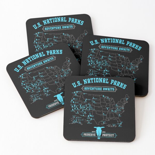 Item preview, US National Parks Map American Hiking Camping designed and sold by Vlashilo.