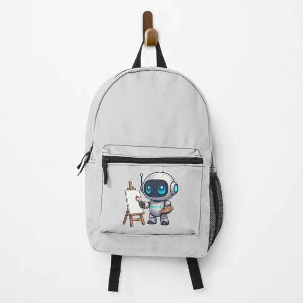 Item preview, Cute Futuristic Robot Illustration Painting on a Canvas designed and sold by henamy.