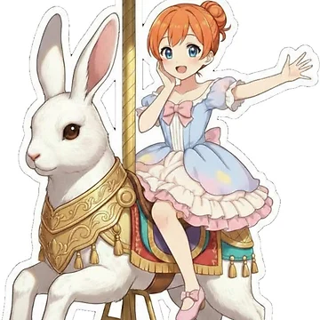 Artwork thumbnail, Jennie Riding the White Rabbit by Homelesssquid's Stickers & More