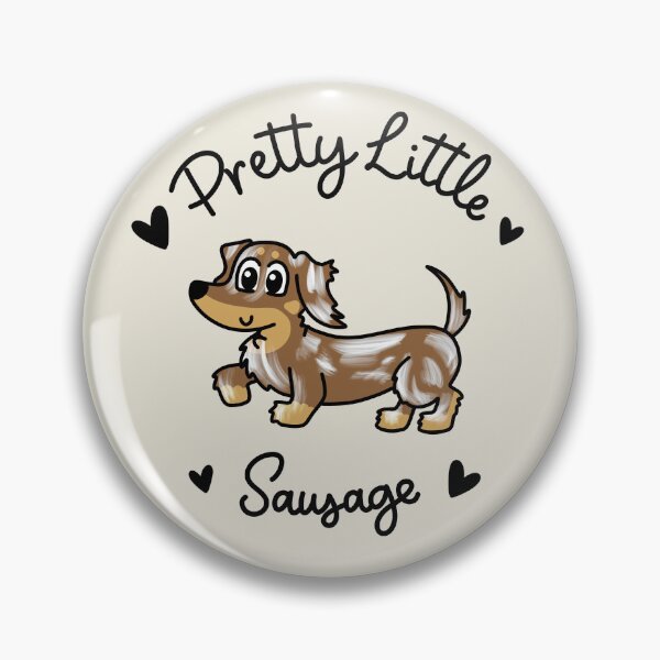 Item preview, Pretty Little Sausage - Adorable Chocolate Dapple Long Haired Dachshund Sausage Dog designed and sold by Laura Deakin Artist.