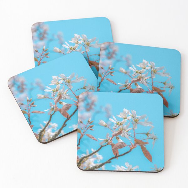 Item preview, beautiful white flowers against a light blue clear sky designed and sold by TW-Fotos.